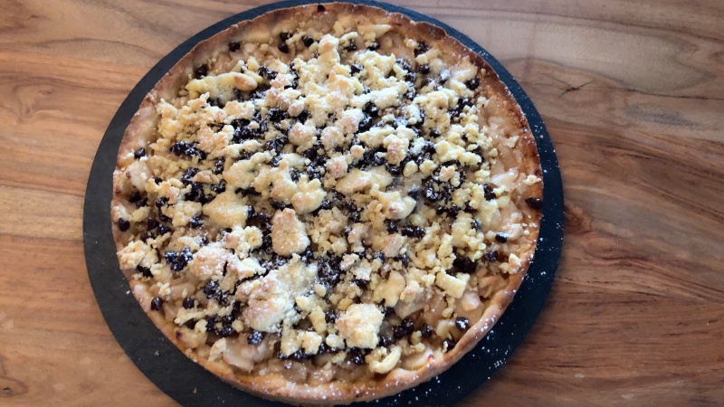 Tarte poires Crumble chocolat