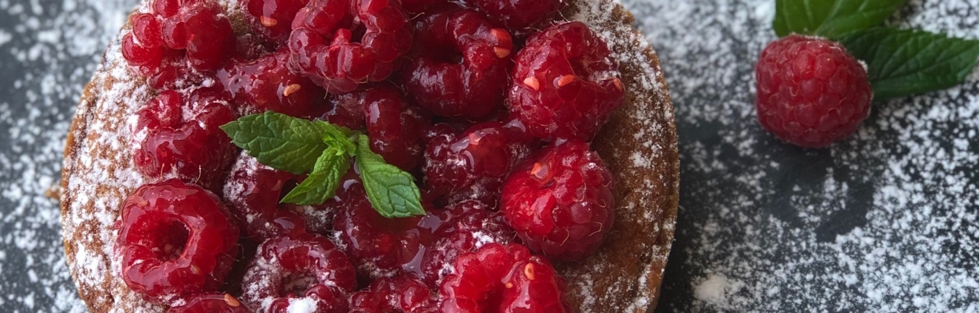 Tarte aux framboises Amandine