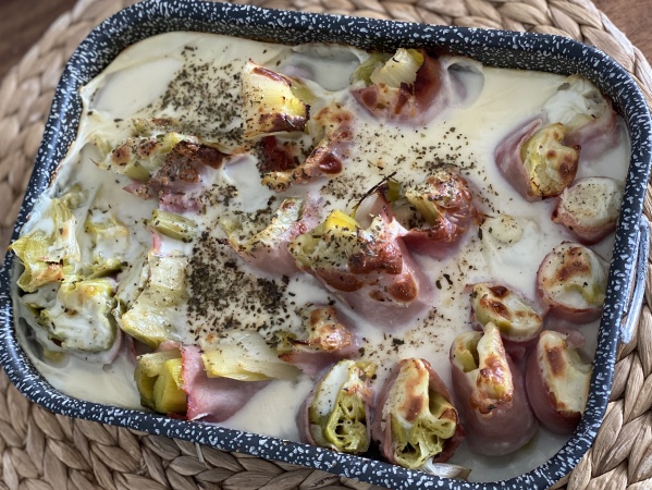 Gratin de poireaux jambon