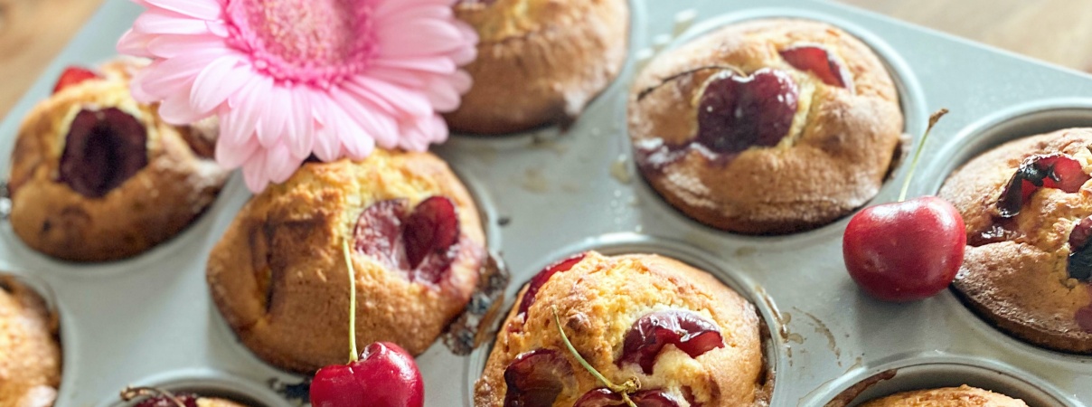 Muffins aux cerises