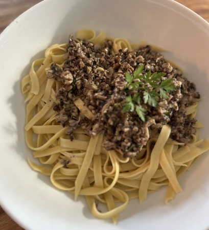Tagliatelles sauce champignons à la crème