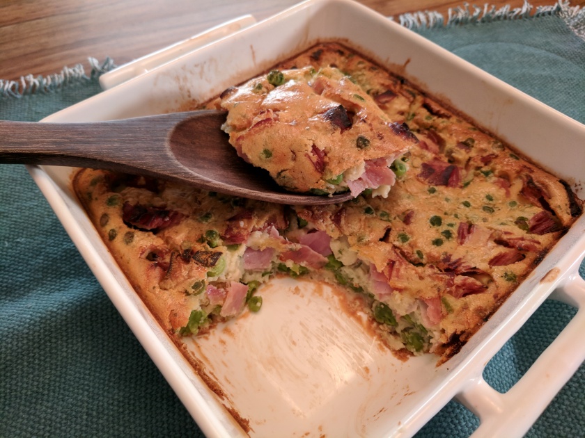 Clafoutis jambon & petits pois 