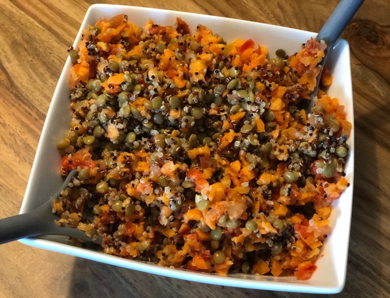 Recette De Salade Quinoa Lentilles Carotte Poivron Au Thermomix