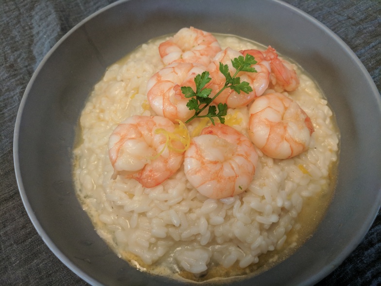 Risotto Citron Crevettes à l'ail